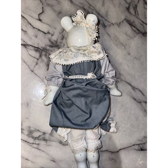 New Vintage Porcelain Mouse Doll 20" Victorian Dress Country Farmhouse Nursery - Picture 2 of 16